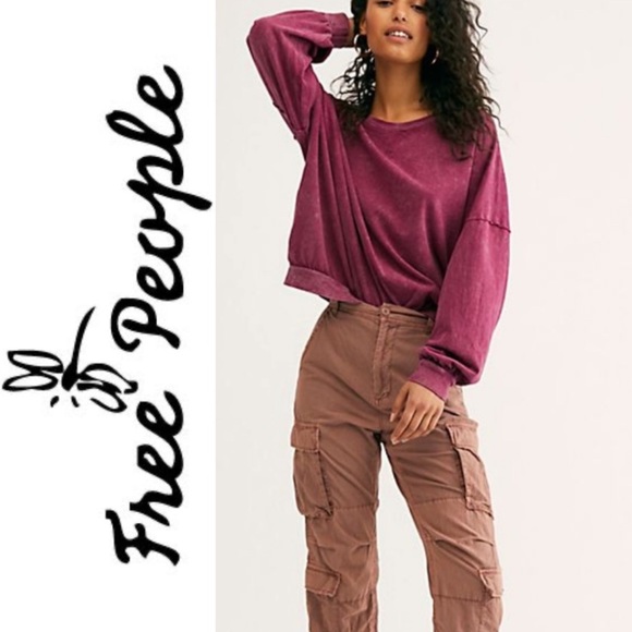 Free People Sweaters - Free People 213 Vintage Wash Long sleeve T- shirt